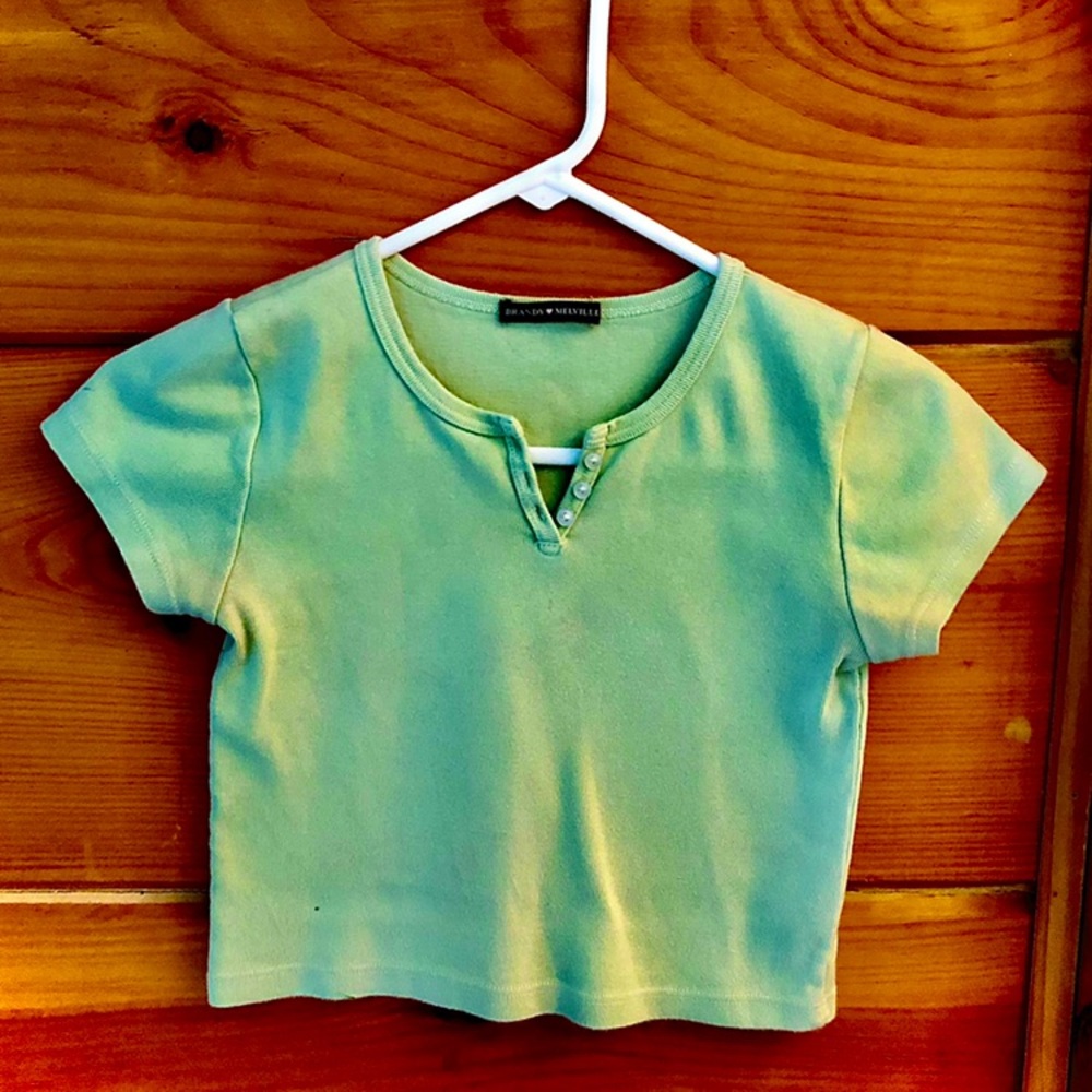 Cropped mint green Brandy Melville tee